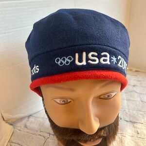 ROOTS USA (2002) OLYMPIC TEAM OFFICIAL OUTFITTER ONE SIZE HAT NAVY/RED